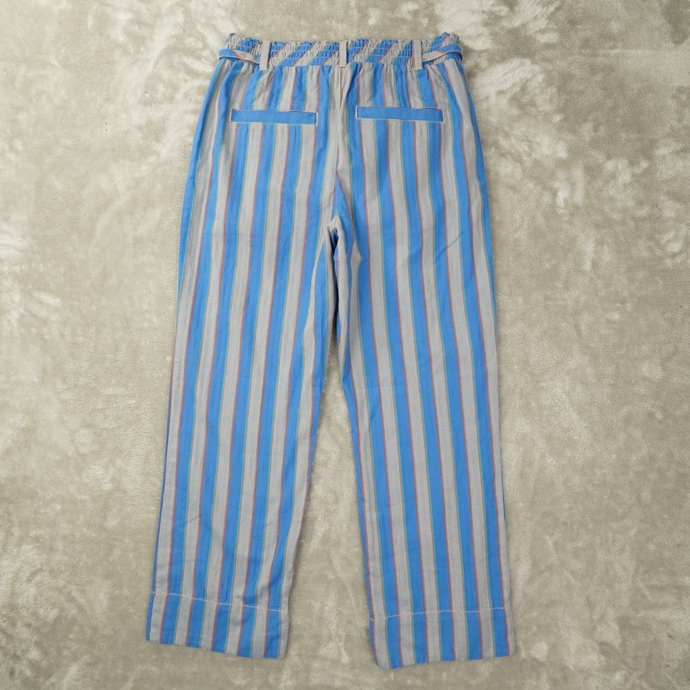 Free People Marielle Pull-On Pants Womens Small Blue Stripe Beach Ankle - Picture 5 of 11
